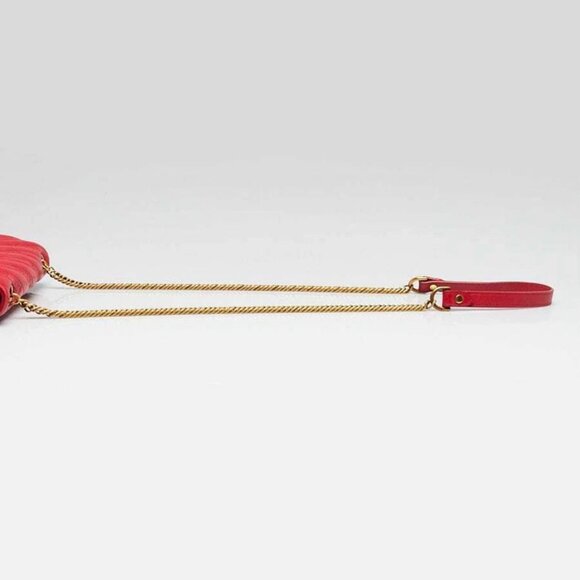 Balenciaga Red Quilted Embossed Leather BB Chain Round Small Flap Bag - Picture 5 of 12